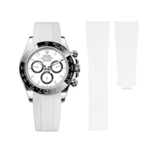 Rubber Strap - For Rolex Daytona - White